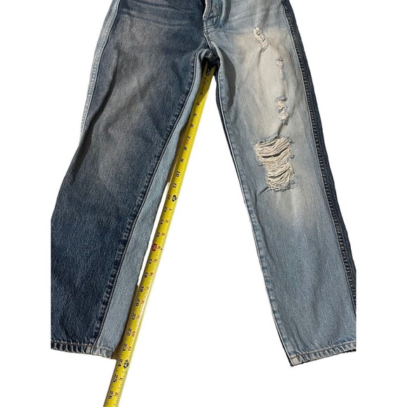 Revice High Rise Straight Leg Distressed Butt Rip Denim Jeans size 25 Light Wash - Picture 10 of 12